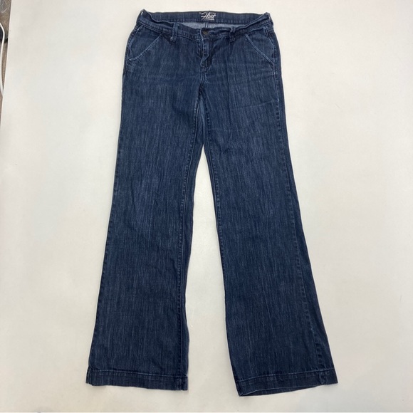 Old Navy Womens The Flirt Wide Leg Trouser Jeans Size 2 Long Blue Denim - Picture 7 of 8